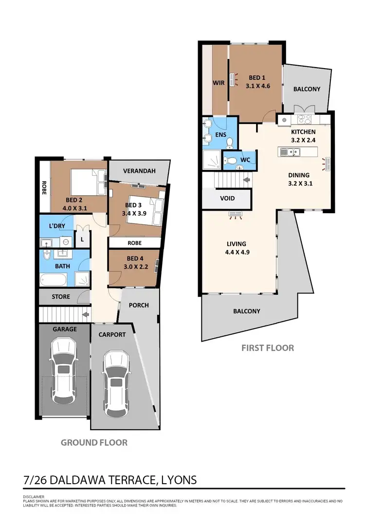 Floorplan of Homely townhouse listing, 7/26 Daldawa Terrace, Lyons NT 810