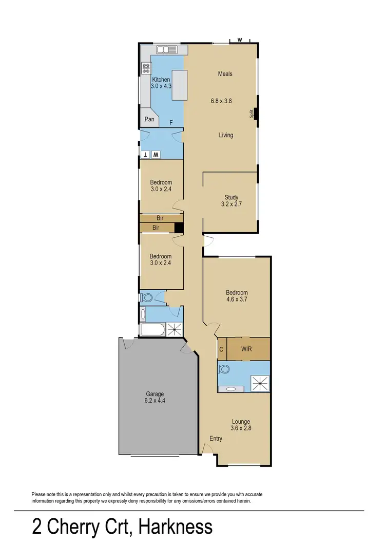 Floorplan of Homely house listing, 2 Cherry Close, Harkness VIC 3337