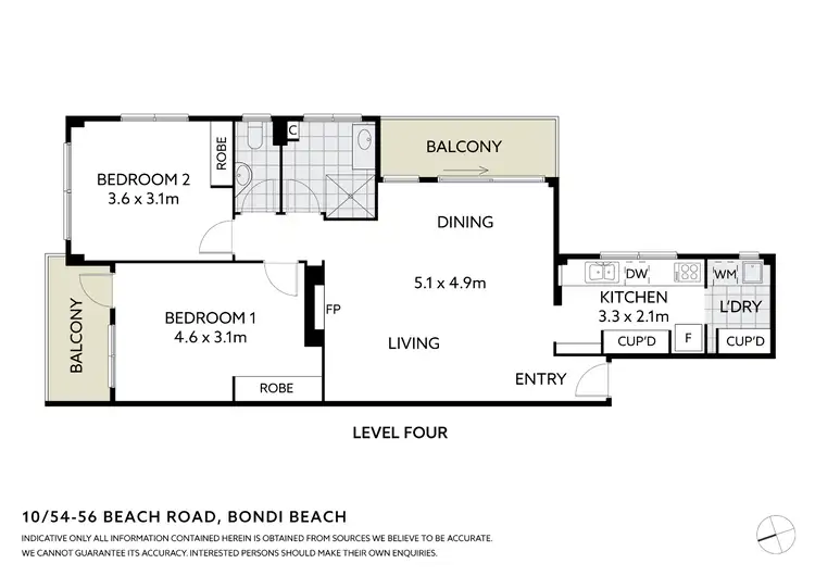 Floorplan of Homely apartment listing, 10/54-56 Beach Road, Bondi Beach NSW 2026