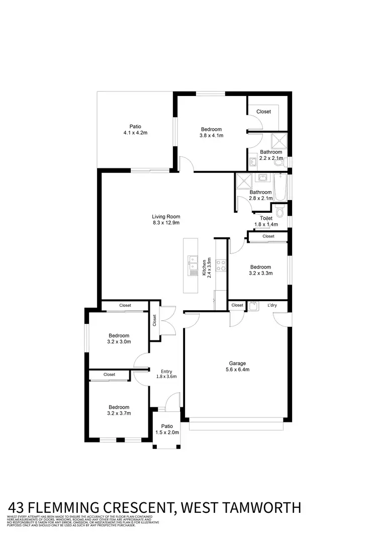 Floorplan of Homely house listing, 43 Flemming Crescent, Tamworth NSW 2340
