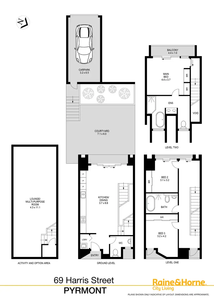 Floorplan of Homely townhouse listing, 69 Harris Street, Pyrmont NSW 2009