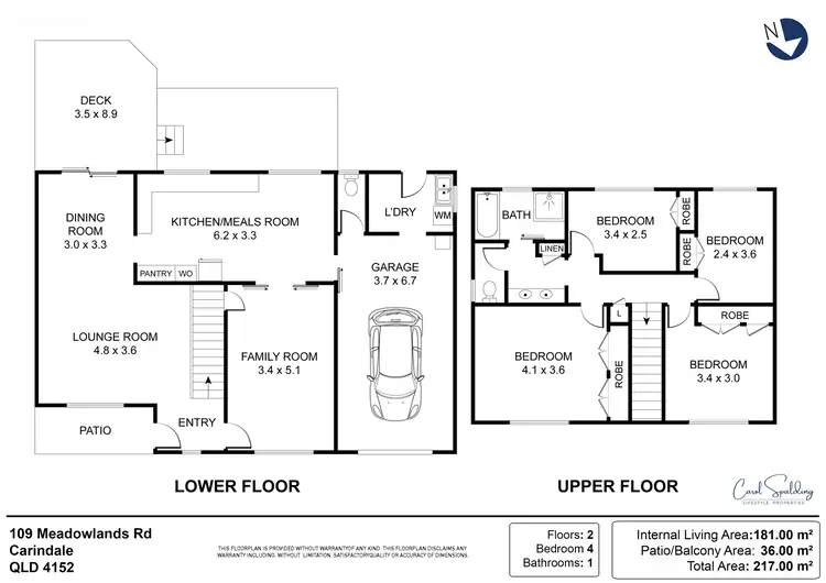 Floorplan of Homely house listing, 109 Meadowlands Road, Carindale QLD 4152