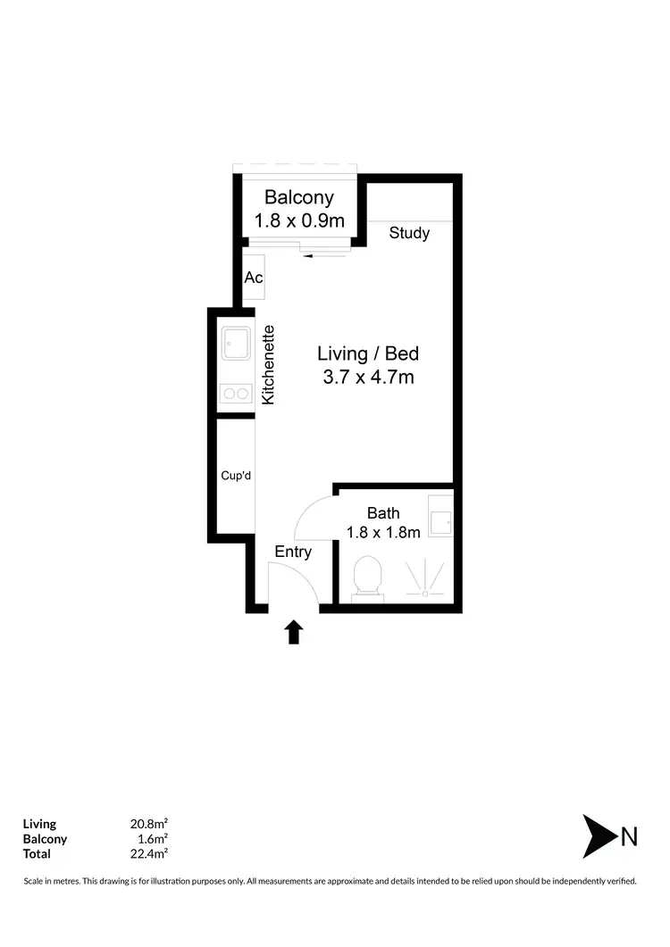 Floorplan of Homely apartment listing, 306/304 Waymouth Street, Adelaide SA 5000