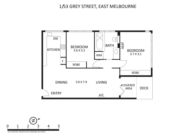 Floorplan of Homely apartment listing, 1/53 Grey Street, East Melbourne VIC 3002