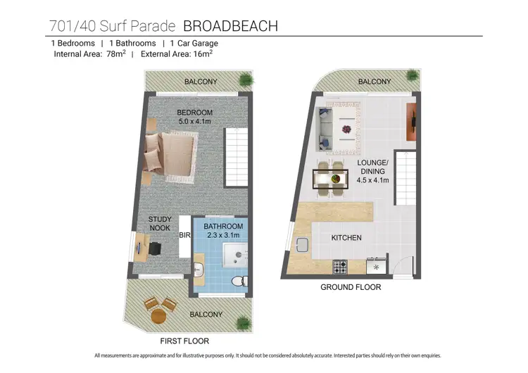 Floorplan of Homely apartment listing, 701/40 Surf Parade, Broadbeach QLD 4218