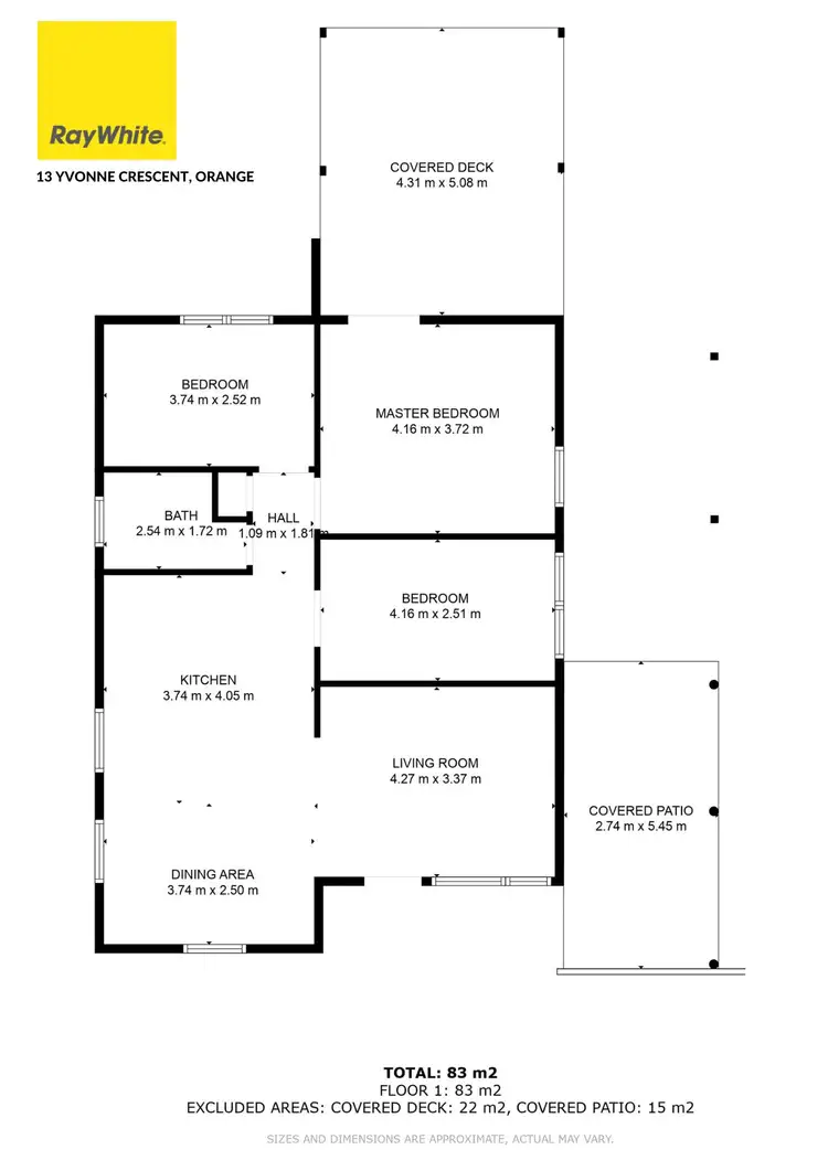 Floorplan of Homely house listing, 13 Yvonne Crescent, Orange NSW 2800