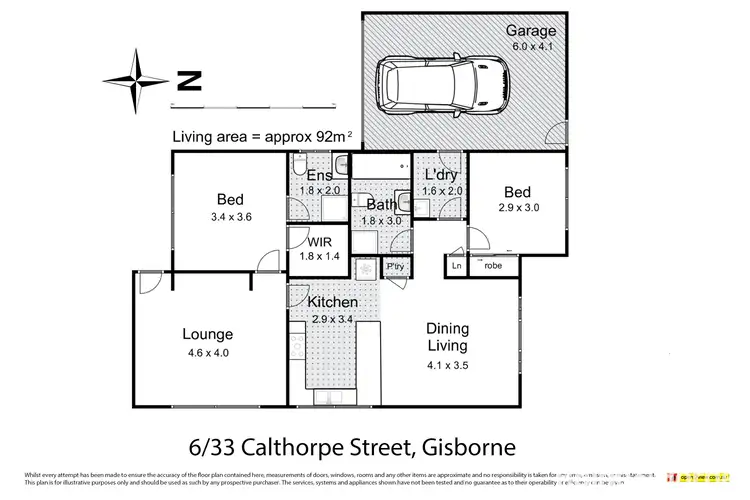 Floorplan of Homely unit listing, Unit 6/33 Calthorpe Street, Gisborne VIC 3437