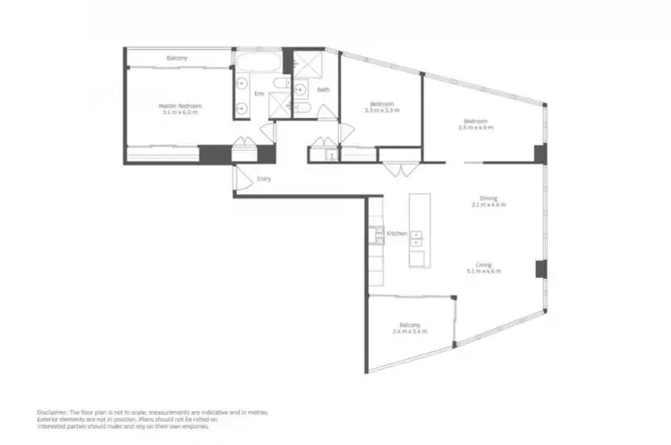 Floorplan of Homely apartment listing, 1801/4 Wahroonga Place, Surfers Paradise QLD 4217