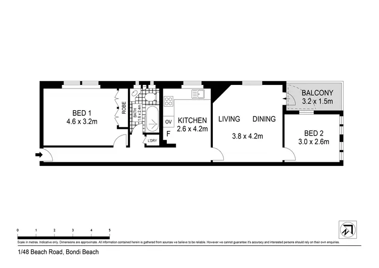 Floorplan of Homely apartment listing, 1/48 Beach Road, Bondi Beach NSW 2026