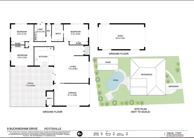 Floorplan of Homely house listing, 9 Buckingham Drive, Pottsville NSW 2489