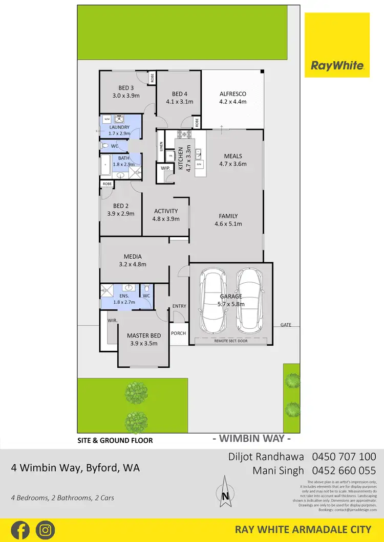 Floorplan of Homely house listing, 4 Wimbin Way, Byford WA 6122