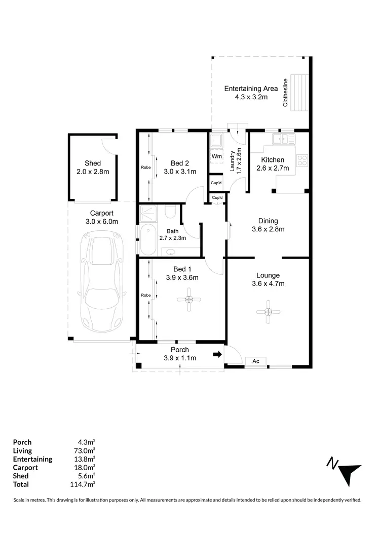 Floorplan of Homely unit listing, 7/1 Goodwin Street, Newton SA 5074