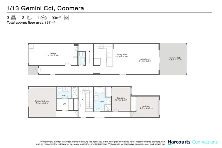 Floorplan of Homely townhouse listing, 1/13 Gemini Circuit, Coomera QLD 4209