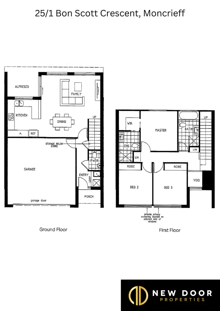 Floorplan of Homely townhouse listing, 25/1 Bon Scott Crescent, Moncrieff ACT 2914