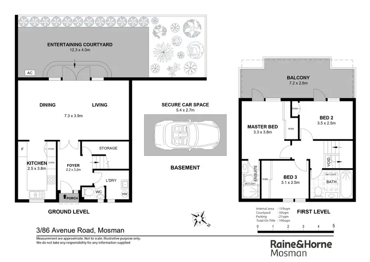 Floorplan of Homely townhouse listing, 3/86 Avenue Road, Mosman NSW 2088