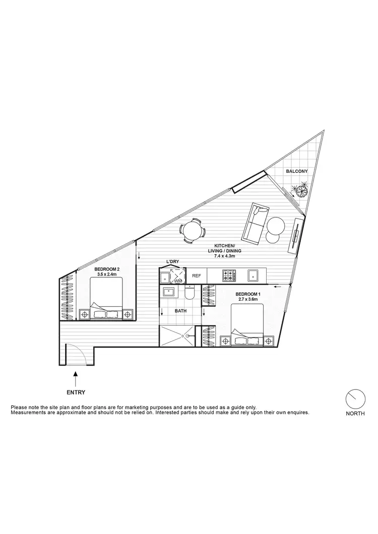 Floorplan of Homely apartment listing, 3106E/42-48 Balston Street, Southbank VIC 3006