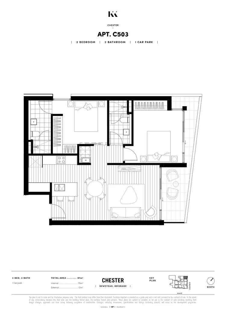 Floorplan of Homely unit listing, 503/7 Chester Street, Newstead QLD 4006