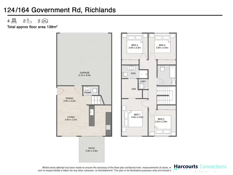 Floorplan of Homely townhouse listing, 124/164 Government Road, Richlands QLD 4077