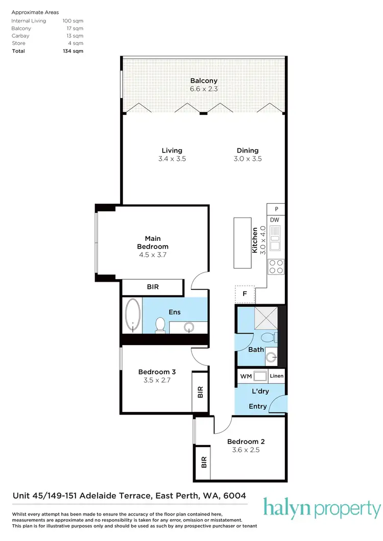 Floorplan of Homely apartment listing, 45/149-151 Adelaide Terrace, East Perth WA 6004