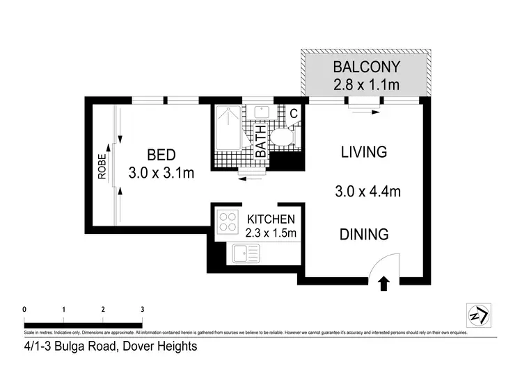 Floorplan of Homely apartment listing, 4/1-3 Bulga Road, Dover Heights NSW 2030
