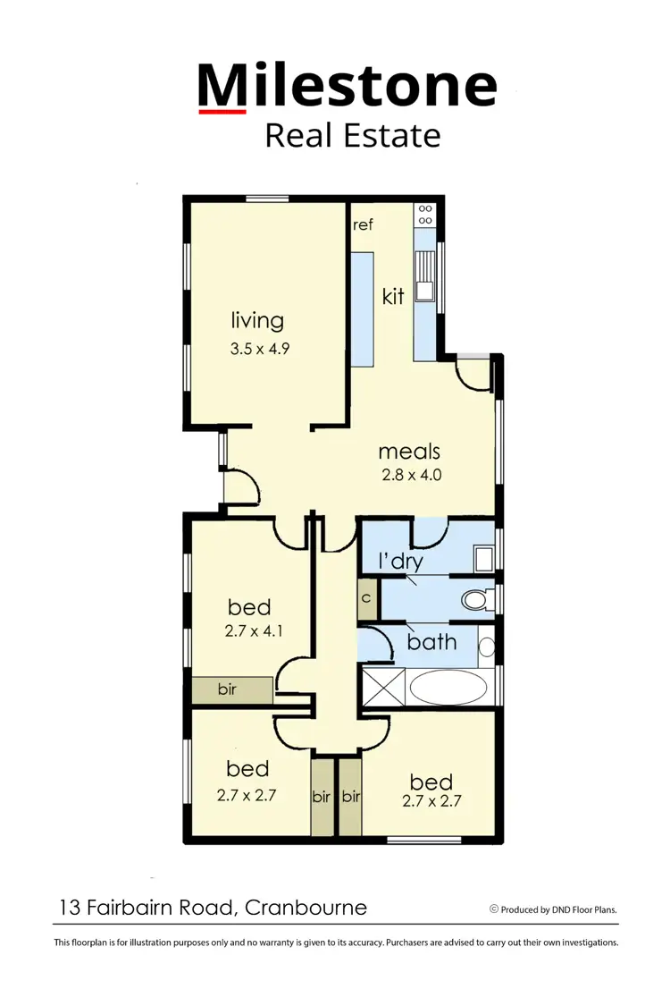 Floorplan of Homely house listing, 13 Fairbairn road, Cranbourne VIC 3977