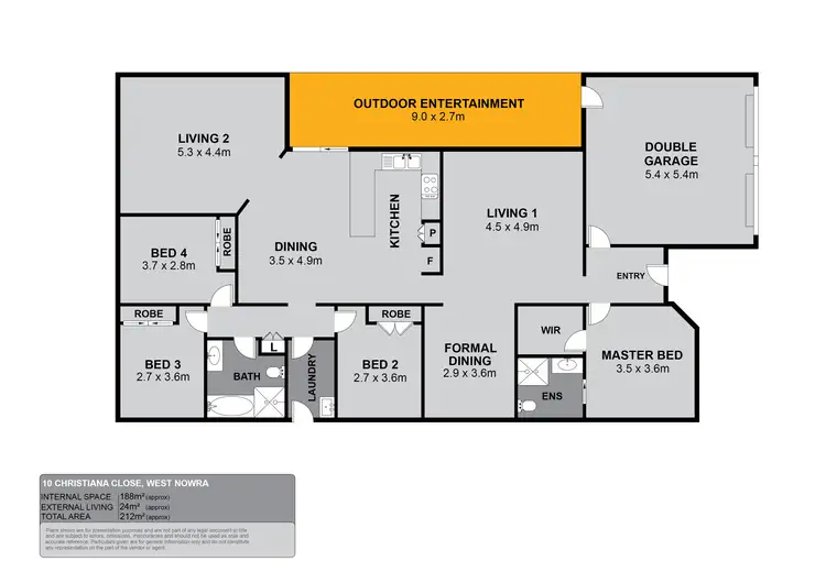 Floorplan of Homely house listing, 10 Christiana Close, West Nowra NSW 2541