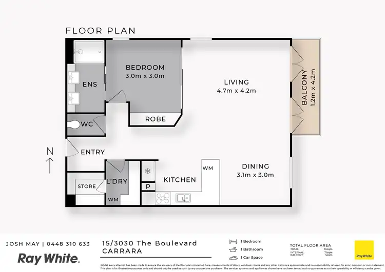 Floorplan of Homely apartment listing, 15/3030 The Boulevard, Carrara QLD 4211