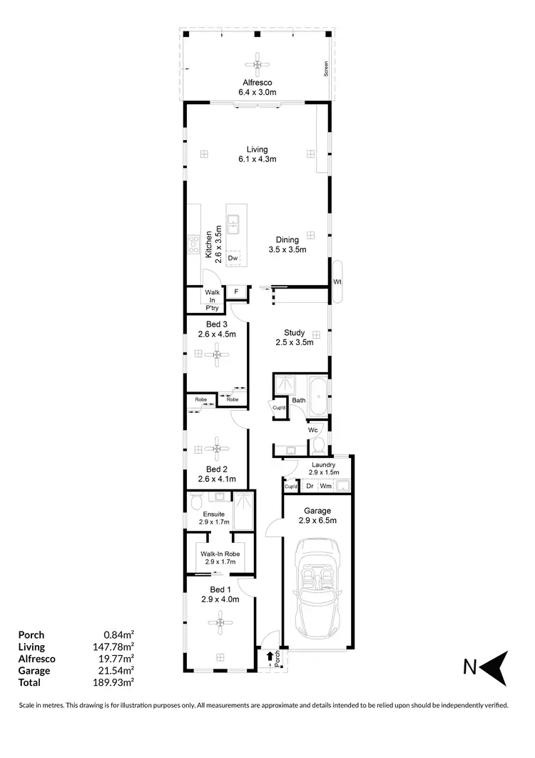 Floorplan of Homely house listing, 6A Manoora Street, Greenacres SA 5086