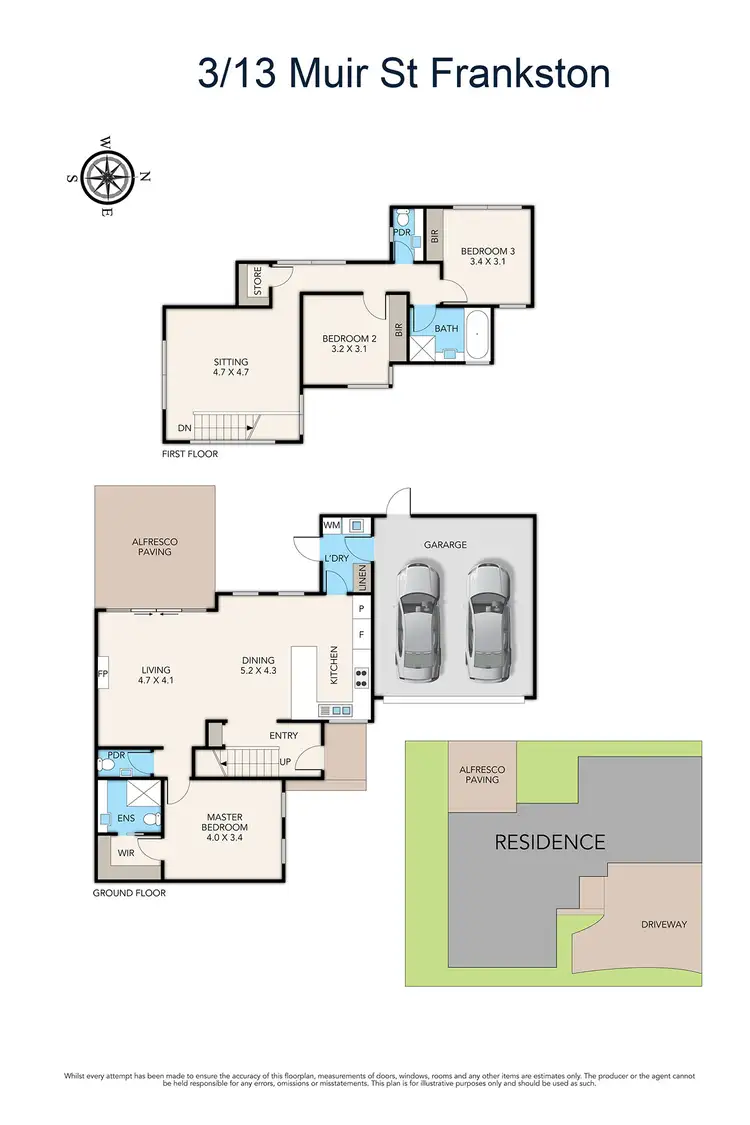 Floorplan of Homely townhouse listing, 3/13 Muir Street, Frankston VIC 3199