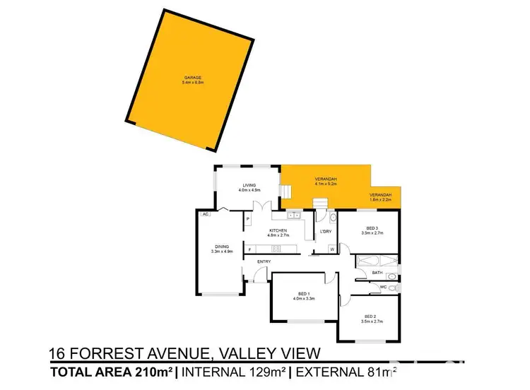 Floorplan of Homely house listing, 16 Forrest Avenue, Valley View SA 5093