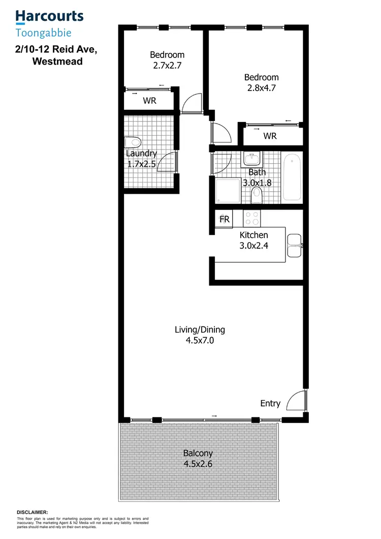 Floorplan of Homely apartment listing, 2/10-12 Reid Avenue, Westmead NSW 2145