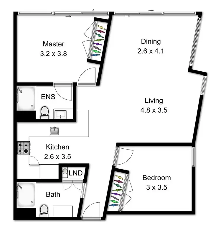 Floorplan of Homely apartment listing, 503/8 Church Street, Fortitude Valley QLD 4006