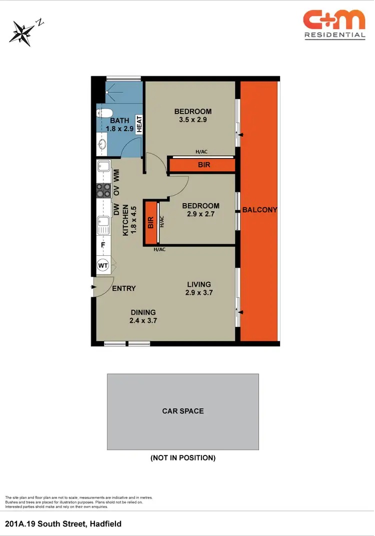 Floorplan of Homely apartment listing, 201A/19 South Street, Hadfield VIC 3046