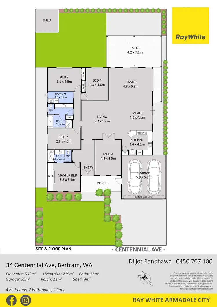 Floorplan of Homely house listing, 34 Centennial Avenue, Bertram WA 6167