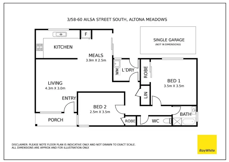 Floorplan of Homely unit listing, 3/58-60 Ailsa Street South, Altona Meadows VIC 3028