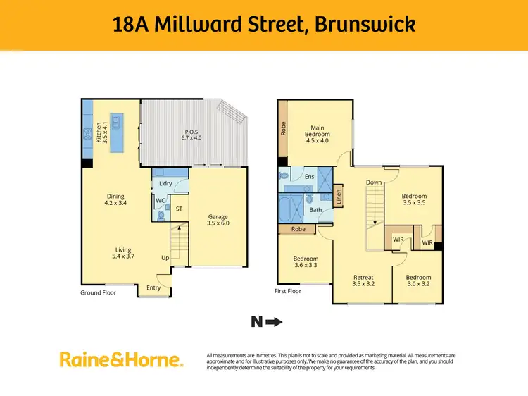 Floorplan of Homely townhouse listing, 18a Millward Street, Brunswick VIC 3056