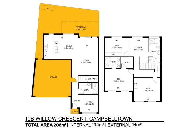 Floorplan of Homely house listing, 10B Willow Crescent, Campbelltown SA 5074
