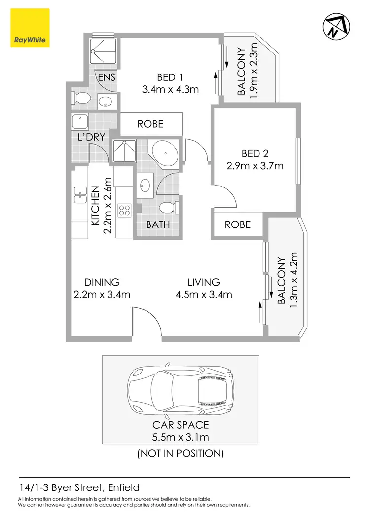 Floorplan of Homely apartment listing, 14/1-3 Byer Street, Enfield NSW 2136