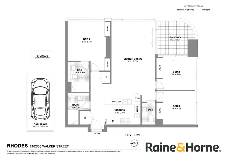 Floorplan of Homely apartment listing, 2102/36 Walker Street, Rhodes NSW 2138