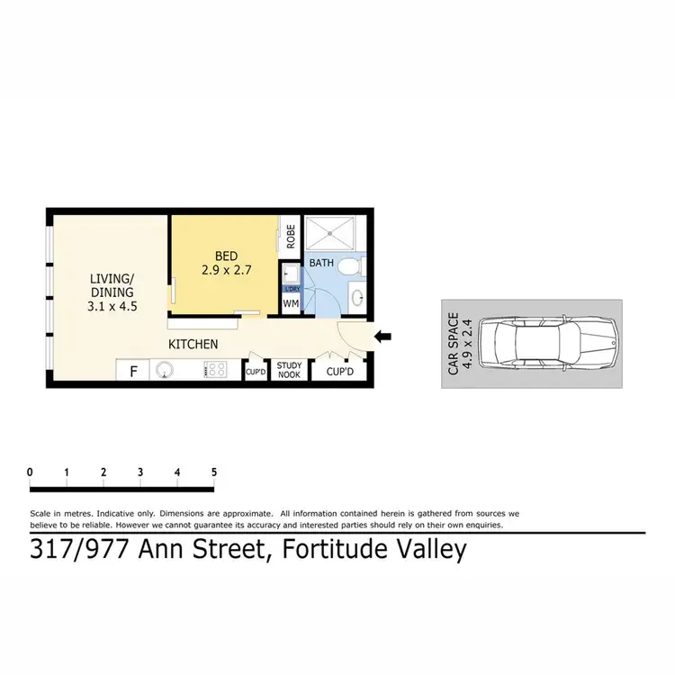 Floorplan of Homely unit listing, 317/977 Ann Street, Fortitude Valley QLD 4006