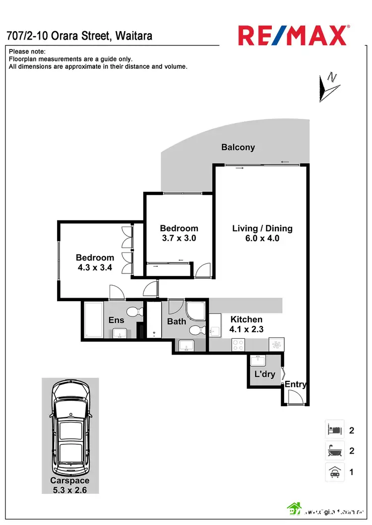 Floorplan of Homely apartment listing, 707/2-10 Orara Street, Waitara NSW 2077