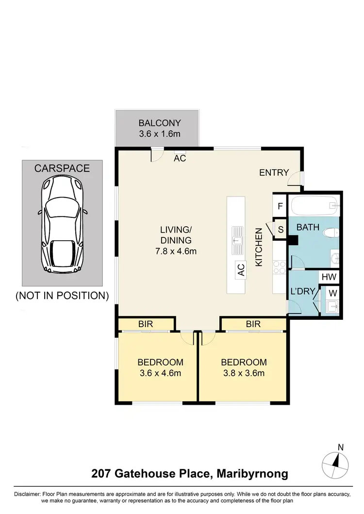 Floorplan of Homely apartment listing, 207 Gatehouse Place, Maribyrnong VIC 3032