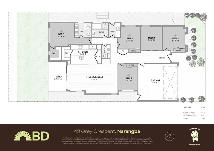 Floorplan of Homely house listing, 43 Grey Crescent, Narangba QLD 4504