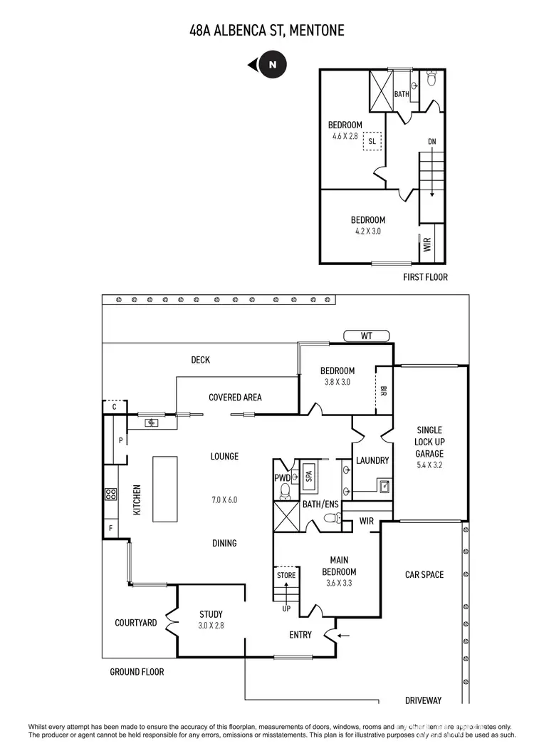 Floorplan of Homely townhouse listing, 48A Albenca Street, Mentone VIC 3194