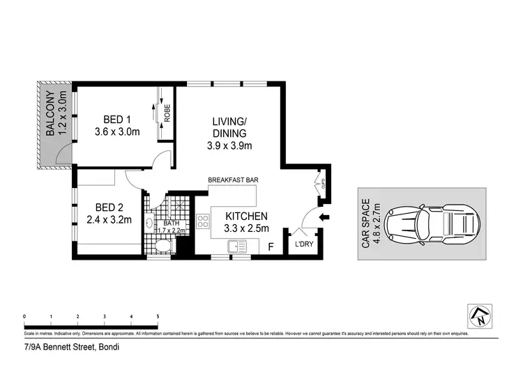 Floorplan of Homely apartment listing, 7/9A Bennett Street, Bondi NSW 2026