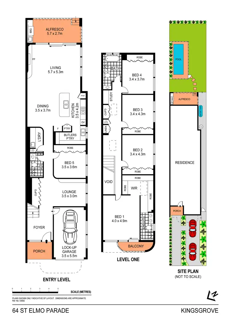 Floorplan of Homely semi-detached listing, 64 St Elmo Parade, Kingsgrove NSW 2208