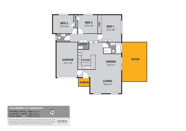 Floorplan of Homely townhouse listing, 2/36 Campbell Street, Gerringong NSW 2534