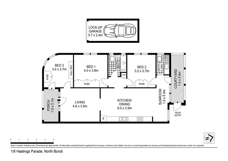 Floorplan of Homely apartment listing, 1/8 Hastings Parade, North Bondi NSW 2026