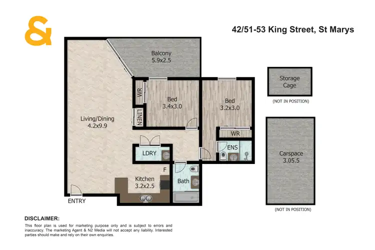 Floorplan of Homely apartment listing, 42/51-53 King Street, St Marys NSW 2760