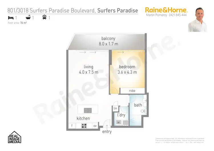 Floorplan of Homely apartment listing, 801/3018 Surfers Paradise Boulevard, Surfers Paradise QLD 4217